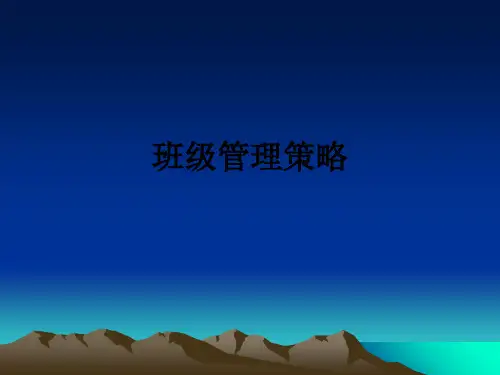 班级管理策略ppt课件