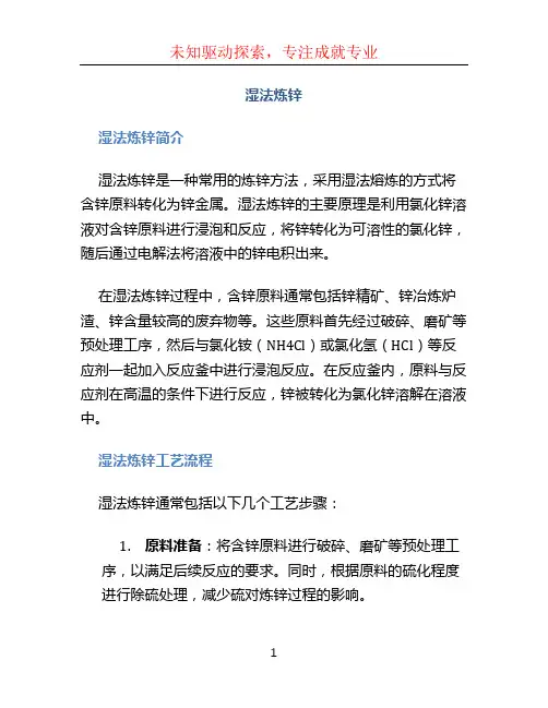 湿法炼锌文档