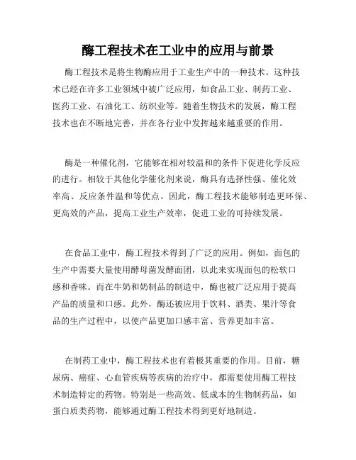 酶工程技术在工业中的应用与前景