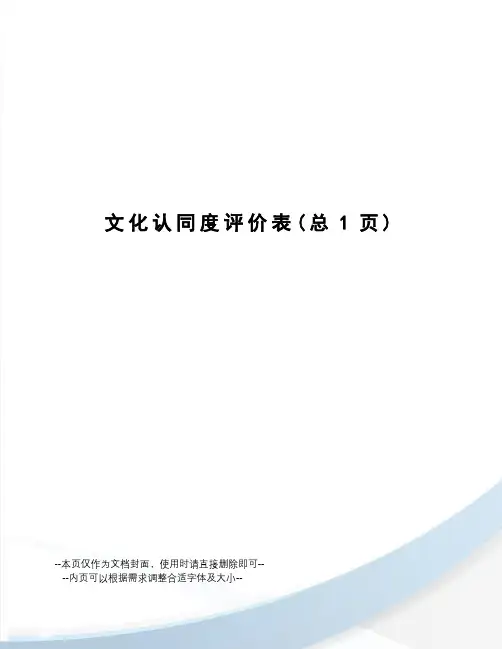 文化认同度评价表