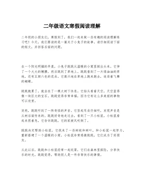二年级语文寒假阅读理解