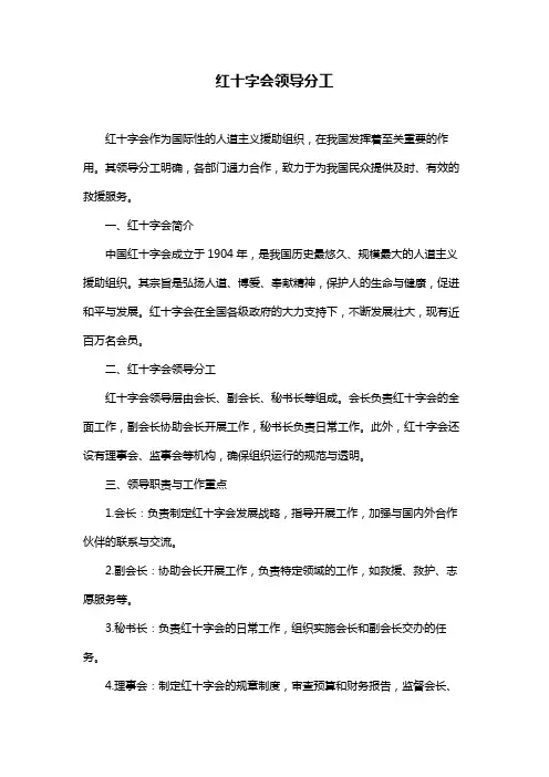 红十字会领导分工