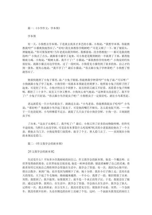 我学新本领作文