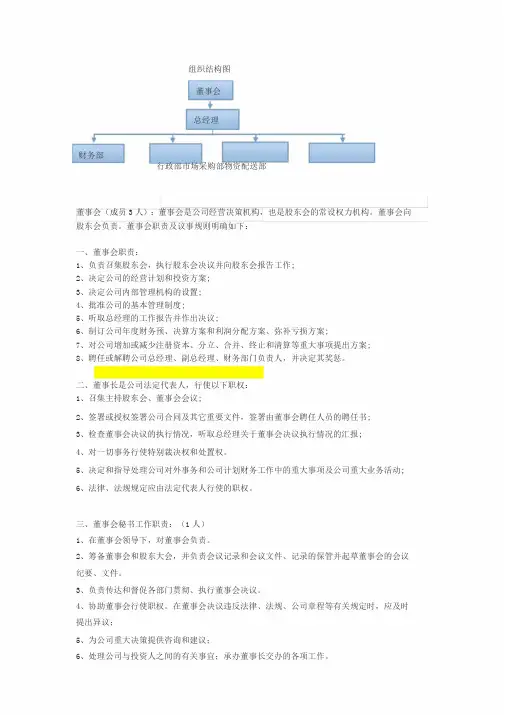 贸易公司组织架构和职能