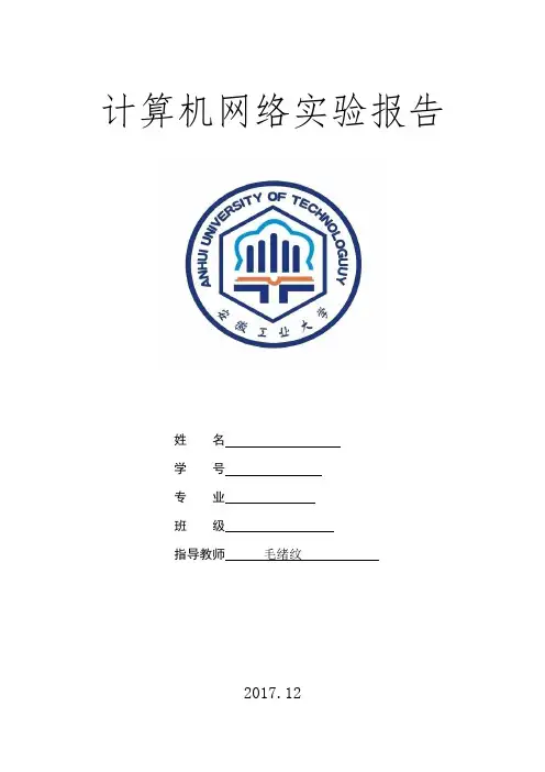 (完整word版)计算机网络实验报告
