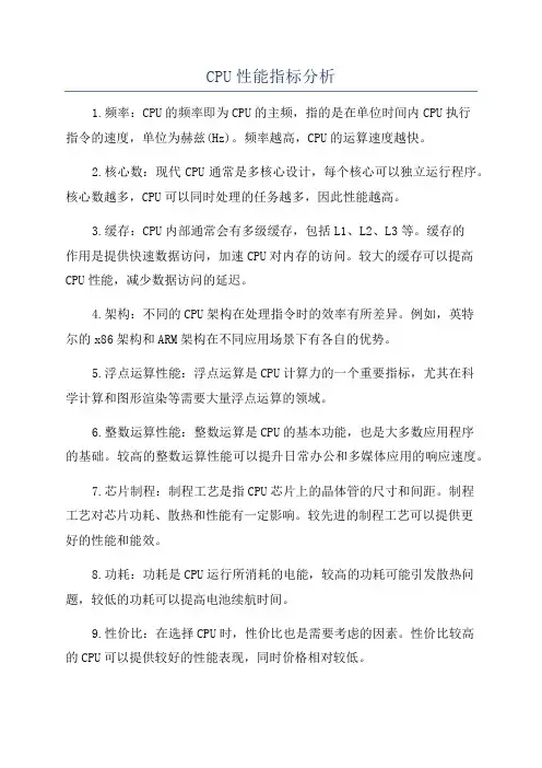 CPU性能指标分析