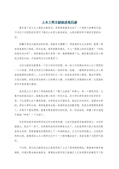 土木工程文献综述观后感