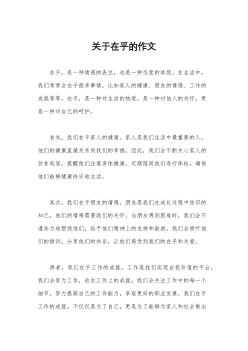 关于在乎的作文