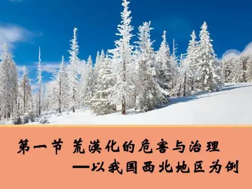 【地理】2.1 荒漠化的危害与治理——以我国西北地区为例 课件1(湘教版必修3)