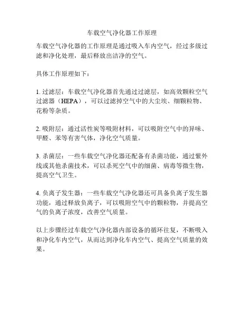 车载空气净化器工作原理