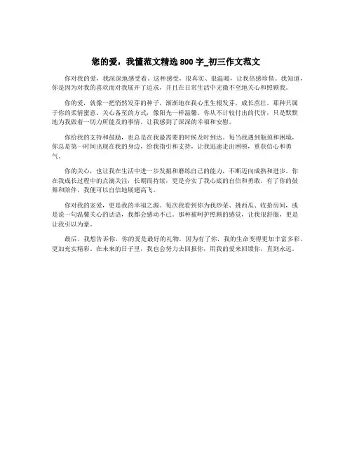 您的爱,我懂范文精选800字_初三作文范文