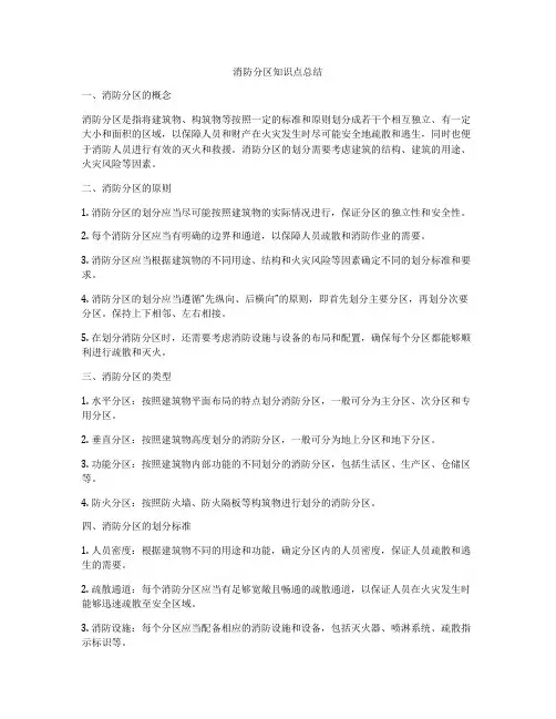 消防分区知识点总结