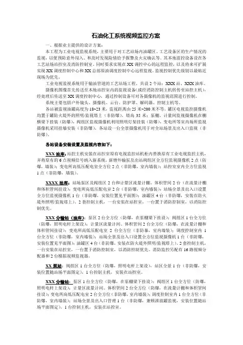 石油化工系统视频监控方案