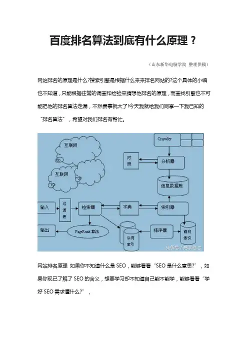 百度排名算法到底有什么原理