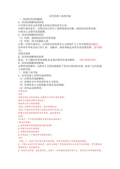 近代民族工业的兴起