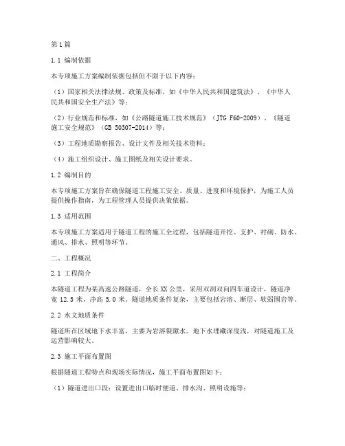 隧道工程_专项施工方案(3篇)