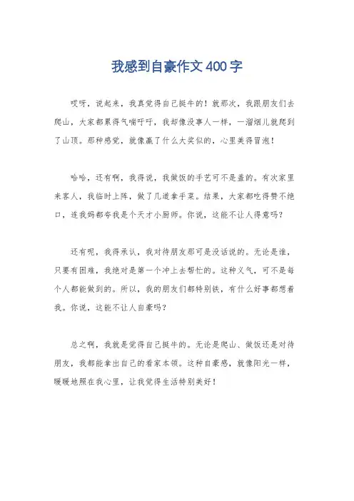 我感到自豪作文400字