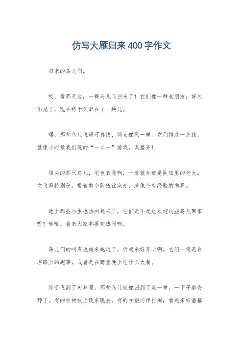 仿写大雁归来400字作文