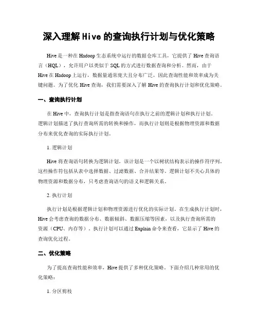 深入理解Hive的查询执行计划与优化策略