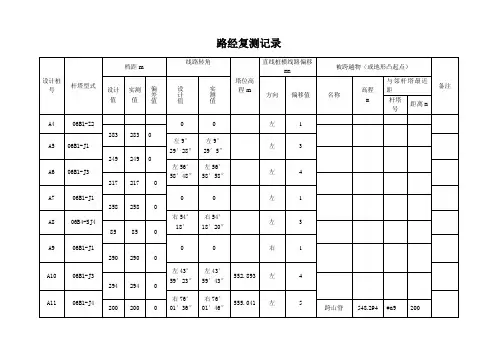 集电线路基础线路路经复测记录