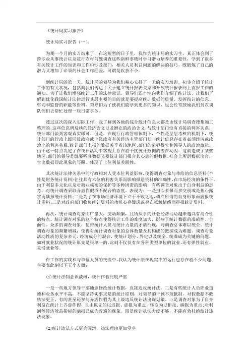 统计局实习报告6篇
