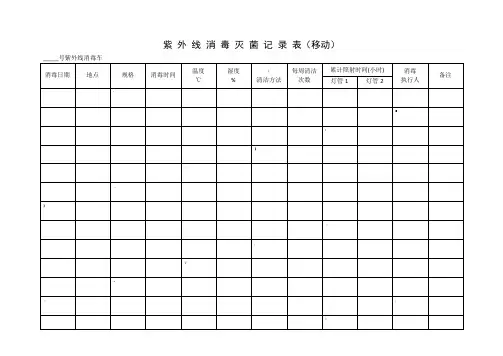 紫外线消毒记录模板及填写说明