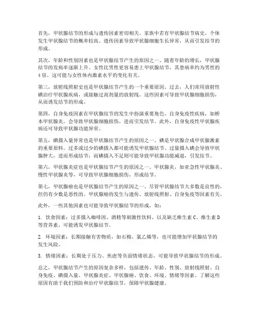 甲状腺结节产生的原因