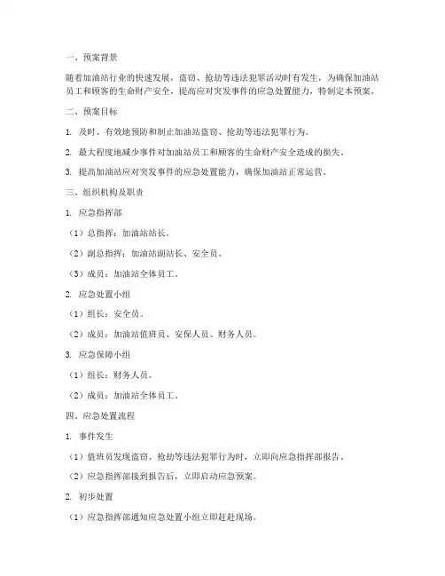 加油站防盗抢应急预案模板