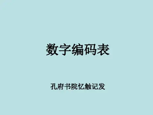 110位数字编码