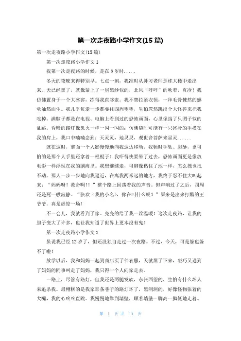 第一次走夜路小学作文(15篇)_1