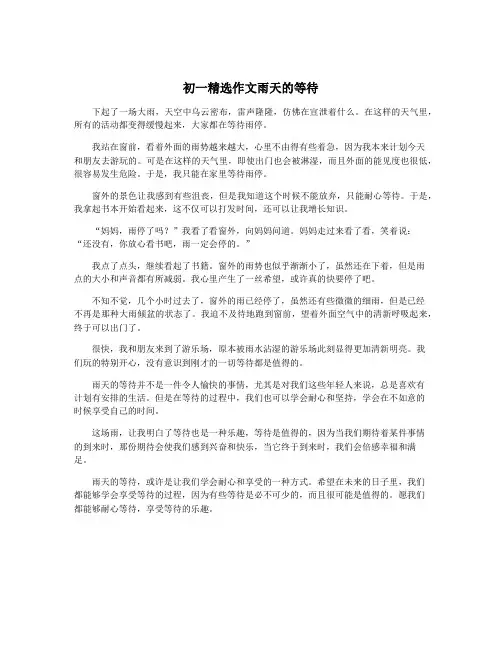 初一精选作文雨天的等待