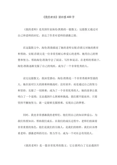 《我的老师》读后感400字