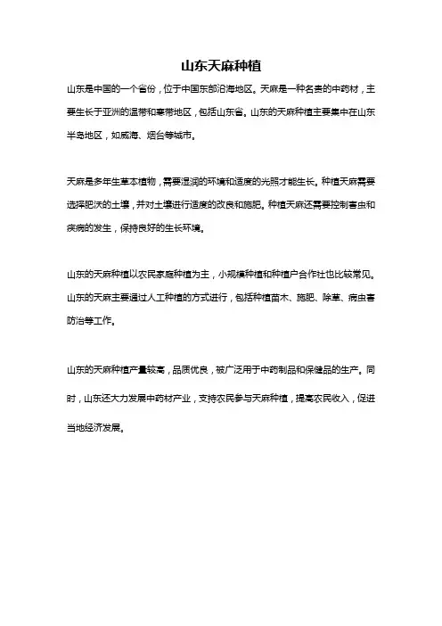 山东天麻种植