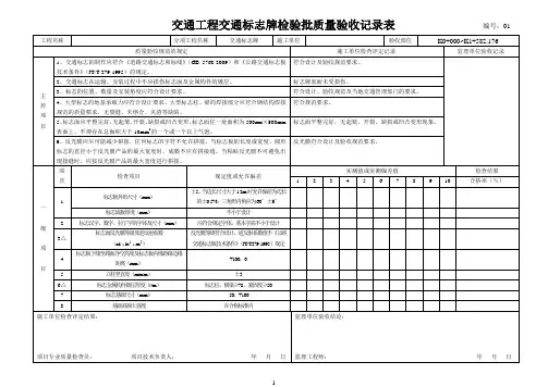 信号灯、标志牌_标线、护栏、检验批