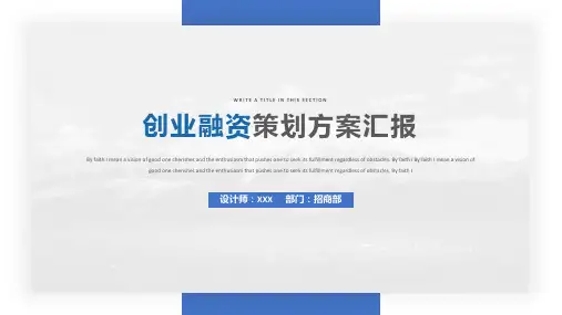 创业项目商业计划书PPT