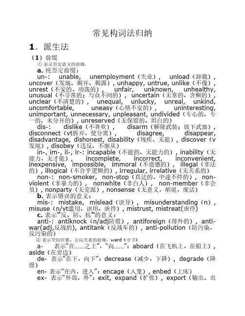 常见构词法归纳