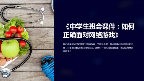 《中学生班会课件：如何正确面对网络游戏》