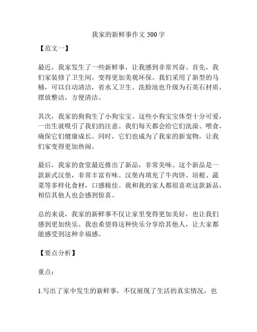 我家的新鲜事作文500字