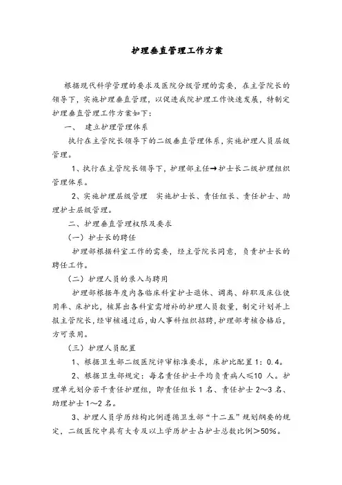 护理垂直管理工作方案