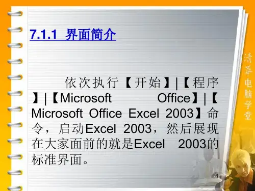 第7章Excel2003电子表格