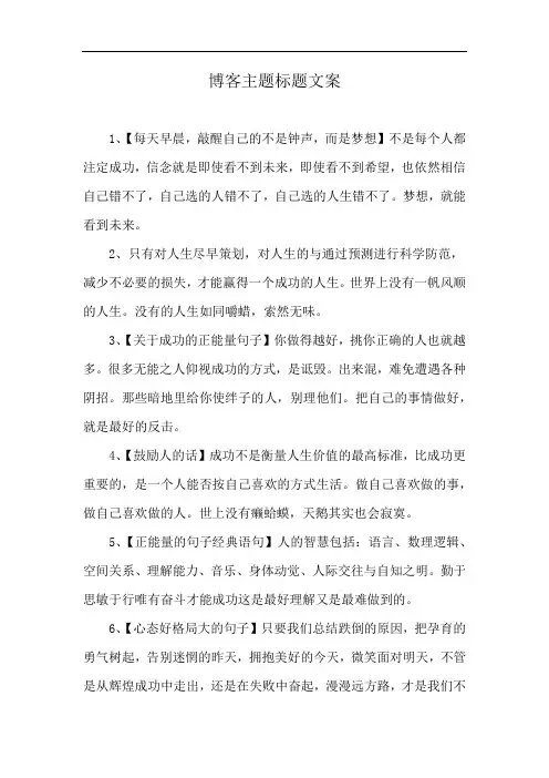 博客主题标题文案