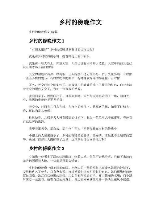乡村的傍晚作文 2