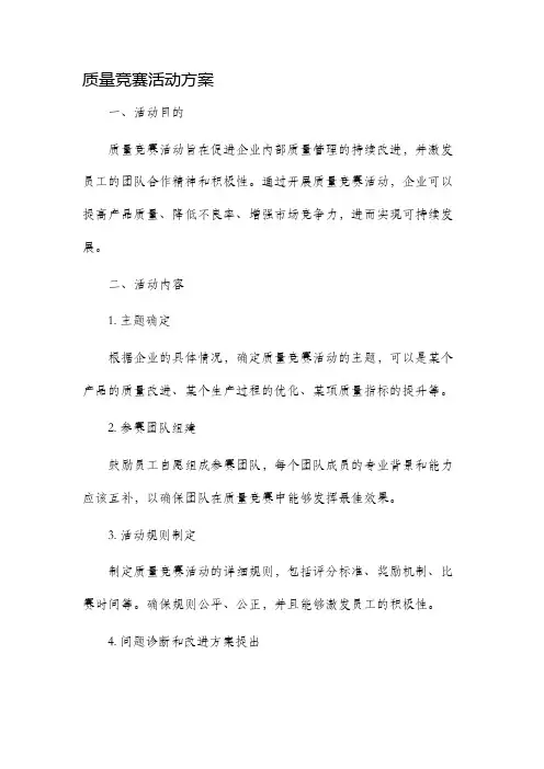质量竞赛活动方案