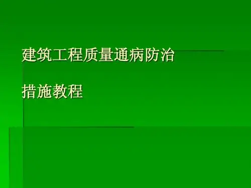 建筑工程质量通病防治措施教程