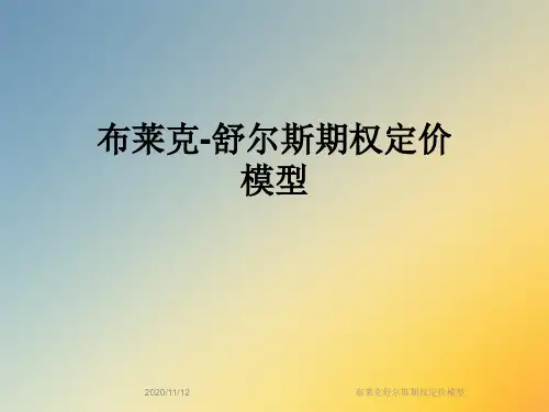 布莱克舒尔斯期权定价模型