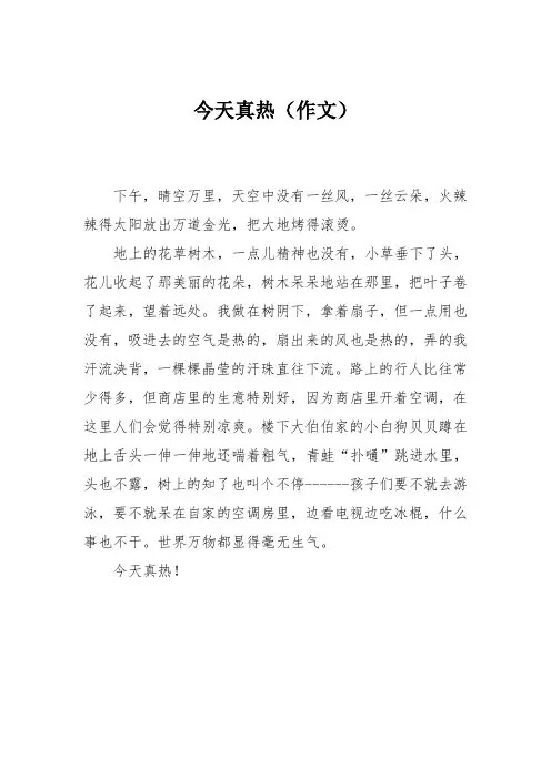小学三年级作文：今天真热779