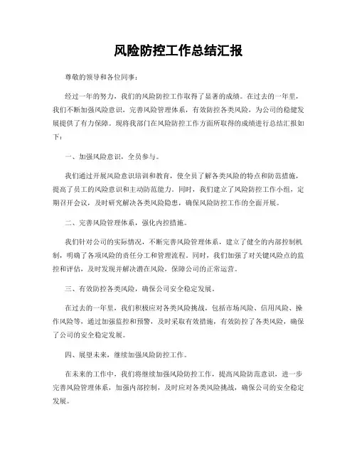 风险防控工作总结汇报