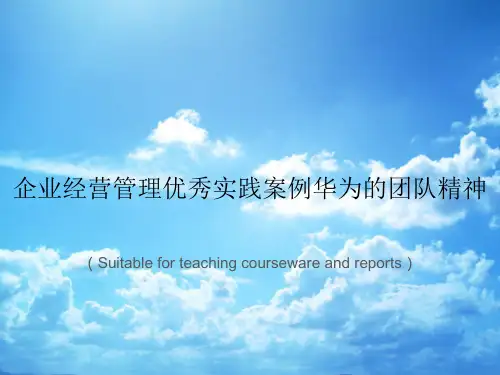 《企业经营管理优秀实践案例华为的团队精神》PPT课件讲义