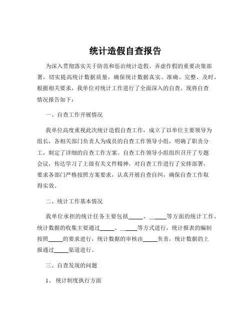 统计造假自查报告