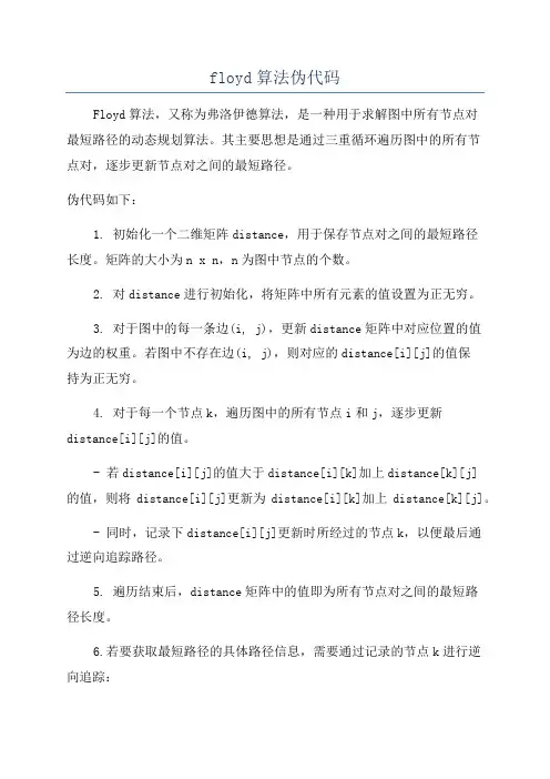 floyd算法伪代码